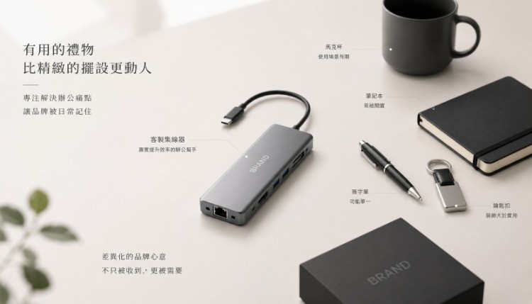 集線器禮品梳理桌面秩序，細節演繹企業專業形象