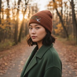 時尚漩渦針織護耳帽