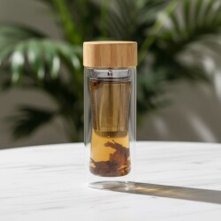 竹蓋玻璃杯