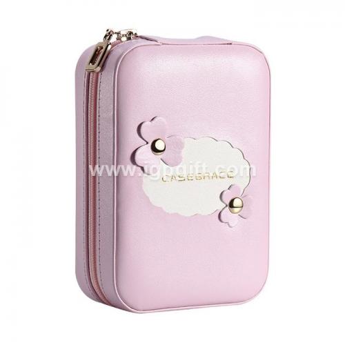 Cosmetic day bag with mirror